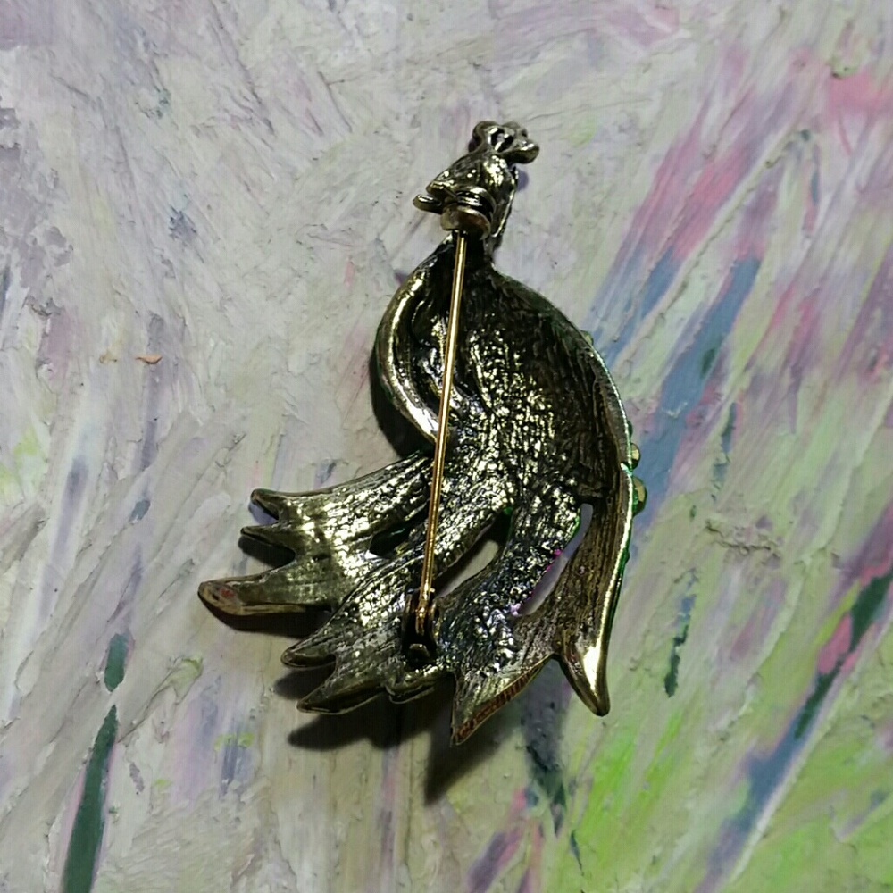 5/$20 - Rhinestone Peacock Brooch - Picture 4 of 5